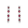 Red Color Cubic Zirconia, Rhodium White Gold Over Brass Base Inside Out
Hoop Earrings  6.9ctw