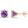 Amethyst and Diamond 10K Pink Gold Earrings 3.02ctw