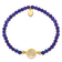 Yellow Stainless Steel Polished Tree of Life Blue Jade Stretch Bracelet