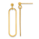 18K Yellow Gold Over Sterling Silver Polished Paperclip Dangle Earrings