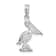 Rhodium Over Sterling Silver Polished 3D Pelican Pendant