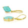 Turquoise 12x8mm Dangle Earrings In 18K Gold Over Sterling Silver