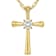 Cross Pendant Solitaire Necklace In 18K Gold Over Sterling Silver