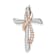 14K White and Rose Gold Cross with Ribbon Diamond Chain Slide