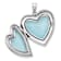 Rhodium Over Sterling Silver Satin Epoxy I Love You Floral 24mm Heart
Locket Pendant