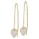14k Yellow Gold and Rhodium Over 14k Yellow Gold Satin Diamond-Cut Heart
Dangle Threader Earrings