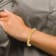 14k Yellow Gold Brushed and Diamond-Cut Plumeria Link Bracelet