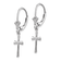 Rhodium Over 14k White Gold Polished Cross Dangle Earrings
