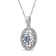 Sky Blue Topaz And White Diamond Sterling Silver Pendant With Chain 0.50ctw