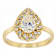 Diamond Simulant Pear And White Zircon Ring In 18K Gold Over Sterling
Silver 1.64ctw