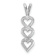 Rhodium Over 14k White Gold Textured Triple Heart Pendant