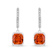 Peach Orange Lab Created Padparadscha Sapphire & Moissanite Rhodium
Over Silver Drop Earrings