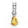 Rhodium Over 10k White Gold 0.5 cttw Pear Citrine and Accent Diamond Pendant