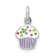 Rhodium Over Sterling Silver Multi-color Enameled Cupcake Children's Pendant