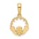 14k Yellow Gold Polished Claddagh Pendant