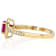 Ruby Oval And White Zircon Ring In 18K Gold Over Sterling Silver 1.25ctw