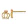 14k Yellow Gold and 14k Rose Gold Children's 6mm Crown Stud Earrings
