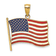 14k Yellow Gold with Enamel American Flag Pendant