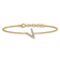 14k Yellow Gold Diamond Sideways Letter V Bracelet