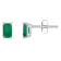 5x3mm Emerald Cut Emerald 14k White Gold Stud Earrings