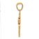 14K Two-tone Gold  Polished, Textured and Diamond-Cut Cross with Flower Pendant