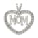 Rhodium Over Sterling Silver Cubic Zirconia Open Heart MOM Pendant
