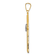14k Yellow Gold and 14k White Gold Textured and Polished Latin Cross
with Hearts Pendant