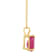 7x5mm Pear Shape Ruby 14k Yellow Gold Pendant With Chain