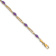 10k Yellow Gold and Rhodium Over 10k Yellow Gold Diamond and Amethyst Bracelet