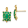 14k Yellow Gold Land Turtle with Green Enameled Shell Stud Earrings