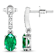 1.12ctw 14K White Gold  Zambian Green Emerald and White Diamond Halo Earrings