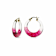 14K Yellow Gold Over Sterling Silver Painted Graduated Hoops in Red