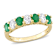 Emerald and Diamond 14K Yellow Gold Semi Eternity Ring 1.14ctw