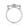 Blue Sapphire with Moissanite Accents Rhodium Over Sterling Silver Evil
Eye Halo Ring