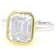 Two-Tone Moissanite Emerald-Cut Solitaire Ring In 14K Gold And
Platinum-Enhanced Sterling Silver 4.93ct DEW