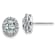 Rhodium Over 14K White Gold Oval Halo G H I True Light Moissanite Earrings