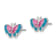 Rhodium Over Sterling Silver Enamel Butterfly Post Earrings