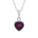 Garnet Sterling Silver Heart Pendant with Chain 1.00ctw