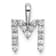 Rhodium Over 14K White Gold Lab Grown Diamond Letter M Initial Pendant