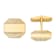 14k Yellow Gold Men's Rectangular Octagon With  Line Design Cuff Links
