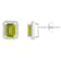 7x5mm Emerald Cut Peridot And Created White Sapphire 10k White Gold Halo
Stud Earrings