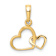 14k Yellow Gold Polished Intertwined Double Heart Pendant