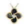 Black Mother-Of-Pearl And White Zircon Clover Pendant Necklace In 18K
Gold Over Sterling Silver 0.16ctw