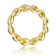 CZ Pave Chain Band Ring In 14K Gold Over Brass