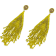 Yellow and Gold Graduated Fringe Seed Bead Earring