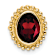 10k Yellow Gold Beaded 1 ctw Oval Garnet Chain Slide Pendant