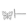 Rhodium Over 14k White Gold Textured Butterfly Earrings
