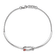 Rhodium Over 14k White Gold Polished Diamond and Ruby Circle Bracelet