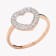 Lab Grown Diamond 10K Rose Gold Open Design Heart Shape Ring, 0.22ctw