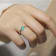 Oval Emerald Sterling Silver Solitaire Ring, 0.85ct